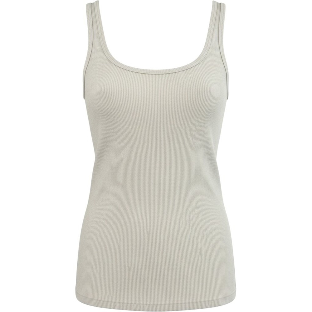 Helmut Lang Ribbed Scoop Neck Tank SM Top White Elastic Strap Plain Layer